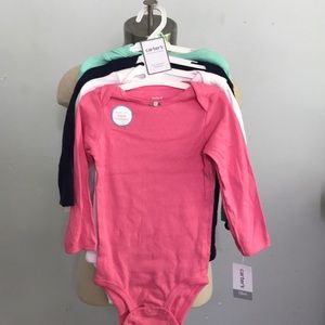 Carter’s 4 pack solid color long sleeves onesie